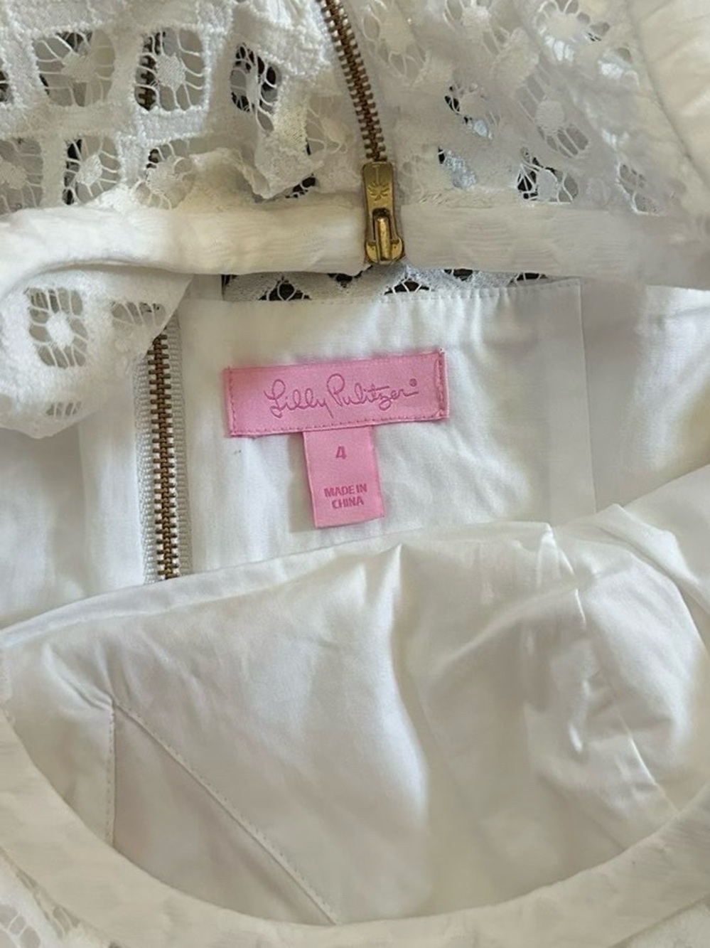 Lilly Pulitzer White Vandalia Shift Dress Size 4-NWOT - Picture 6 of 11